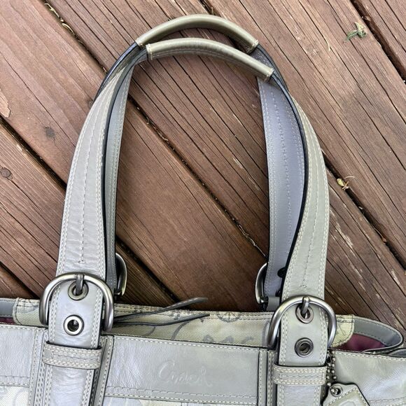 Coach Horse & Carriage Purse Shoulder Bag Gray Hobo - Picture 3 of 15